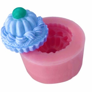 Moule Silicone mini Gâteau Cupcake Cerise Bougie pour Plâtre Savon Argile Résine Polyester Ciment Cire Fimo K362 5E60 image 2