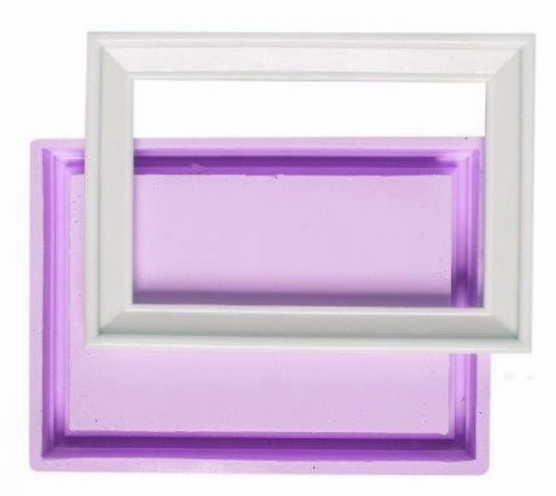 Moule Silicone Cadre Photo Miroir 17cm Rectangle pour Pâte Polymère Fimo Plâtre Argile Résine Savon Polyester Béton K163 3F330HT image 2