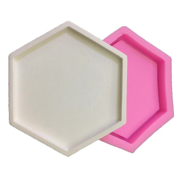 Moule Silicone Cadre Plateau Hexagone dessous de Pot 9,7cm pour Béton Fimo Plâtre WEPAM Cire Savon Résine Argile K964 3E210