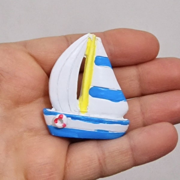 Silicone Mold Sailboat Barque Boat 3D Miniature for Plaster Soap Wax Polyester Resin Cement Polymer Clay K257 K1221