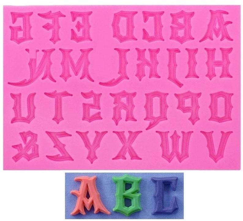 Silicone Alphabet Zelda Mold Letter 27 Pieces for Fimo Plaster Plaster Cire Soap Resin Resin K432 HT