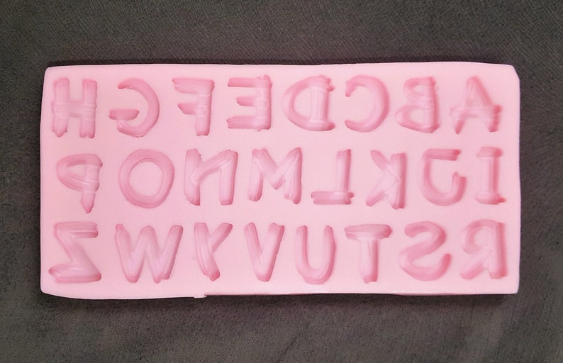 Moule Silicone Lettre Alphabet en forme de Bois Bâton Branches pour Plâtre Résine Polyester Argile Cire Savon Fimo Pâte Polymère K031 6E240 image 2