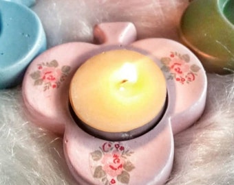 Silicone Mold Candle Holder Clover Playing Cards Candle Holder Candle Holder Tealight for Plaster Soap Clay Resin Polyester Wax K472 5F