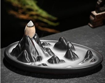 Incense Burner Silicone Mold 14cm Mountains Incense Holder Backflow Incense Burner for Plaster Concrete Resin Clay Polyester K966 14K400