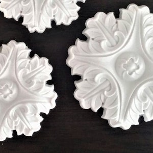 Moule Silicone Applique Feuilles Déco Mur Porte Armoire Coffre Baroque en Pâte Polymère Fimo Plâtre WEPAM Résine Cire Savon Argile K177 K178 image 3