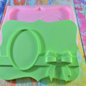 Moule Silicone Cadre Photo Miroir Ovale Noeud pour Pâte Polymère Fimo Plâtre WEPAM Argile Résine Cire Polyester K322 5E image 3