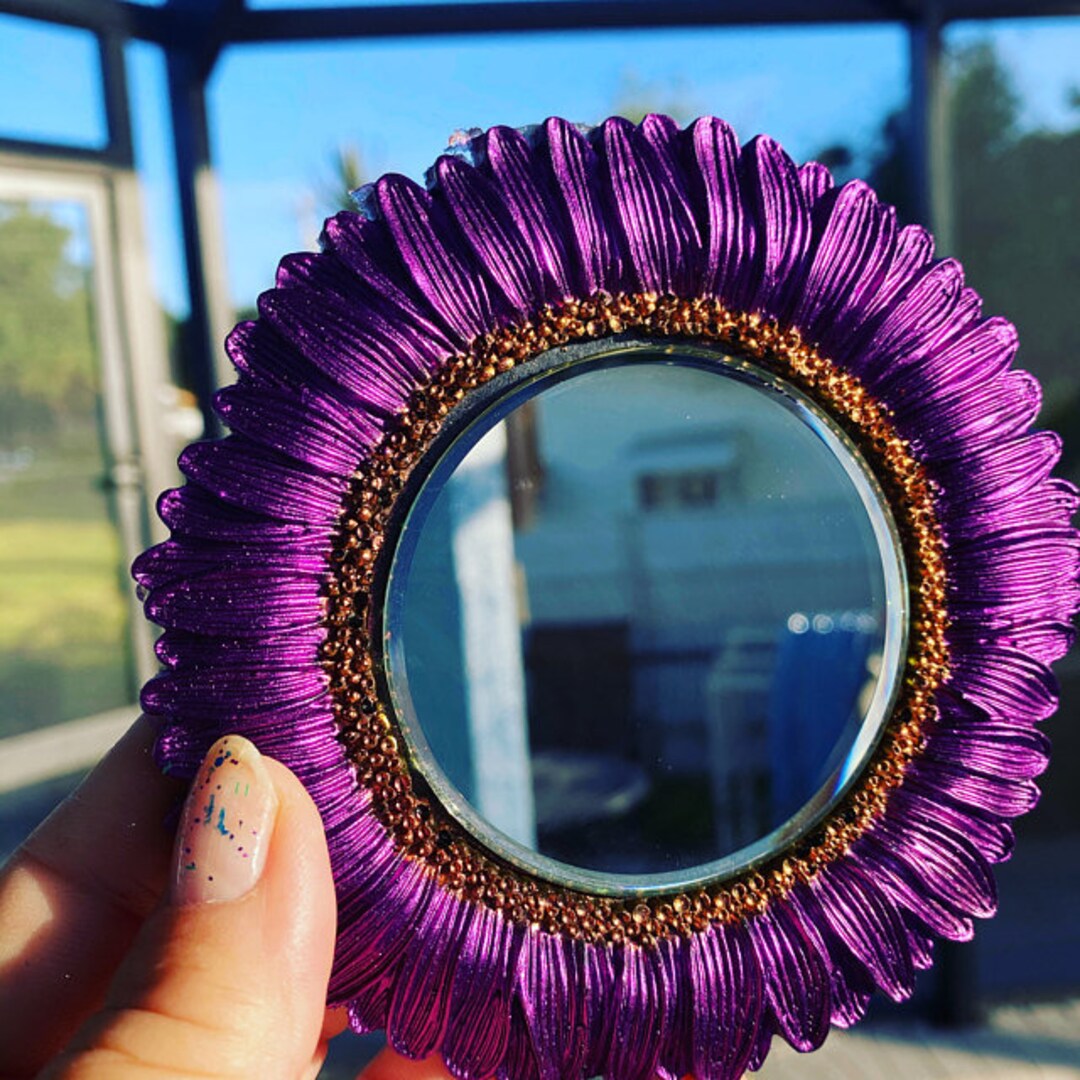 Silicone Mold Photo Frame Mirror Flower Sunflower 11cm for Fimo Plaster Resin Wax Soap Clay