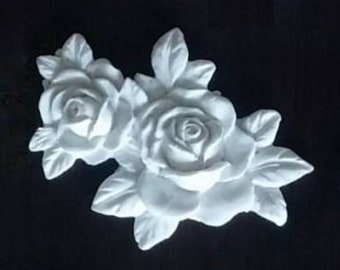 Double Rose Flower Silicone Mold for Polymer Clay Fimo Plaster WEPAM Wax Soap Polyester Resin Clay Cement K340 5E35