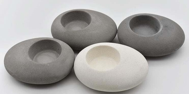 moule en Silicone, Bougeoir en pierre de galets, pour plâtre, cire, savon, résine, Polyester, argile, ciment K1030 61B110 image 4
