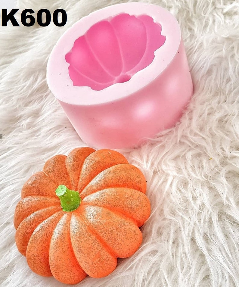 3D Vegetable Pumpkin Halloween Silicone Mold for Plaster Resin WEPAM Wax Candle Soap Clay Polyester Concrete Cement Silicone Mold 13,5cm  K600