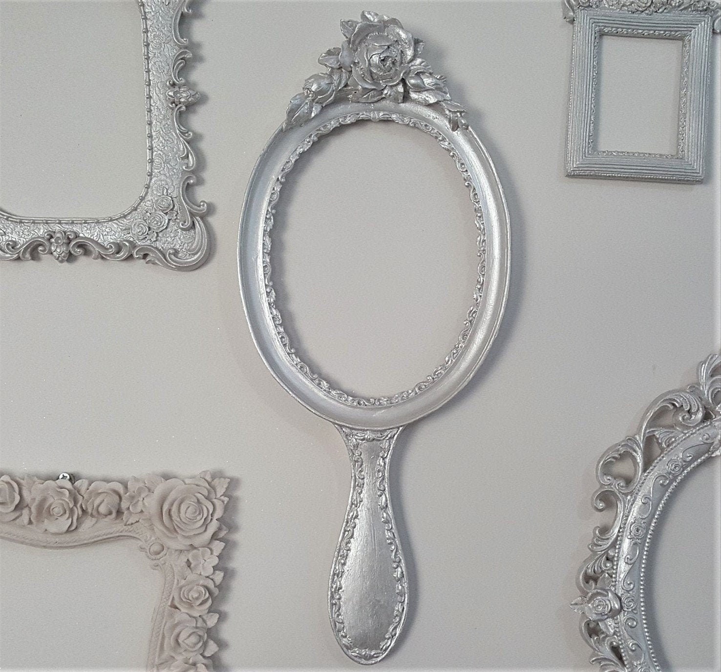 Moule En Silicone Rose – Cadre Support Photo Miroir 12cm – Pour Fimo