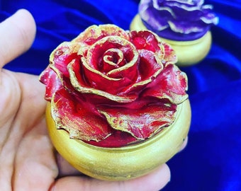 Silicone Molds Jewelry Box Decorative Rose Flower 2D for Plaster Soap Clay Polyester Wax Fimo Polymer Clay K153 K055