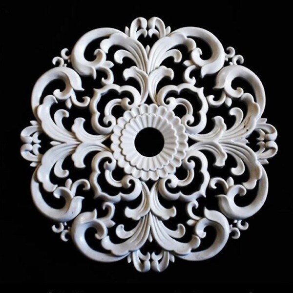 Silicone Mold Applique Baroque Round Decorative Leaves 29cm for Polymer Clay Fimo Plaster WEPAM Wax Soap Clay