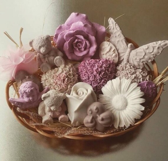 Moule Silicone Coeur Bouquet Fleurs Roses Pour Pâte Fimo Plâtre Porcelaine Cire Savon Résine Polyester K097 çb