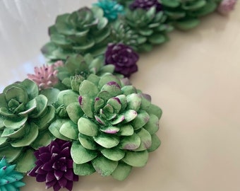 Molde de silicona Rand de flores suculentas 3D, 70 cm para resina de poliéster, yeso, jabón, cera, arcilla, cemento, hormigón