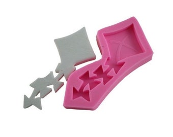 Silicone Mold Kite 12cm for Polymer Clay Fimo Plaster WEPAM Clay Resin Polyester Wax Concrete Soap K368 5E80