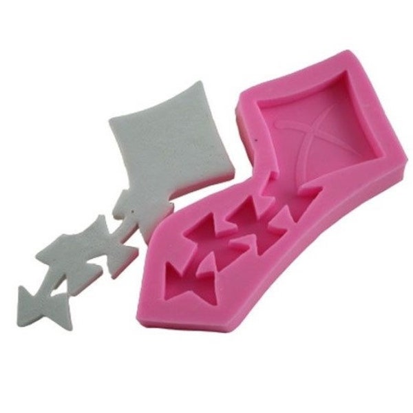 Silicone Mold Kite 12cm for Polymer Clay Fimo Plaster WEPAM Clay Resin Polyester Wax Concrete Soap K368 5E80