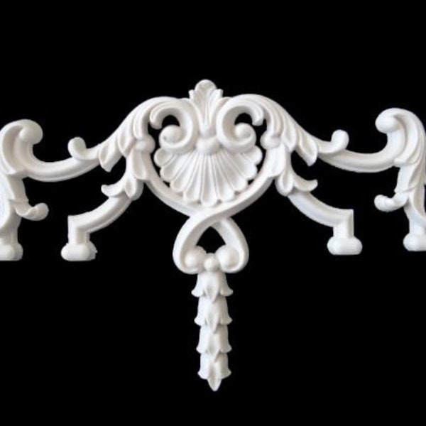 Silicone Mold Applique Lianas Leaves 30cm Polyester Decor of Chest Door Furniture for Plaster Polyester Resin Wax Clay K1095 1F450