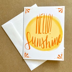 Greeting Card | Hello Sunshine Greeting Card | Blank Card | Unique Card | Small Gift