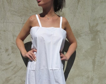 Vintage Summer Dress - Embroidered Vintage Nightdress - White Cotton Nighty - French Chemise de Nuit -