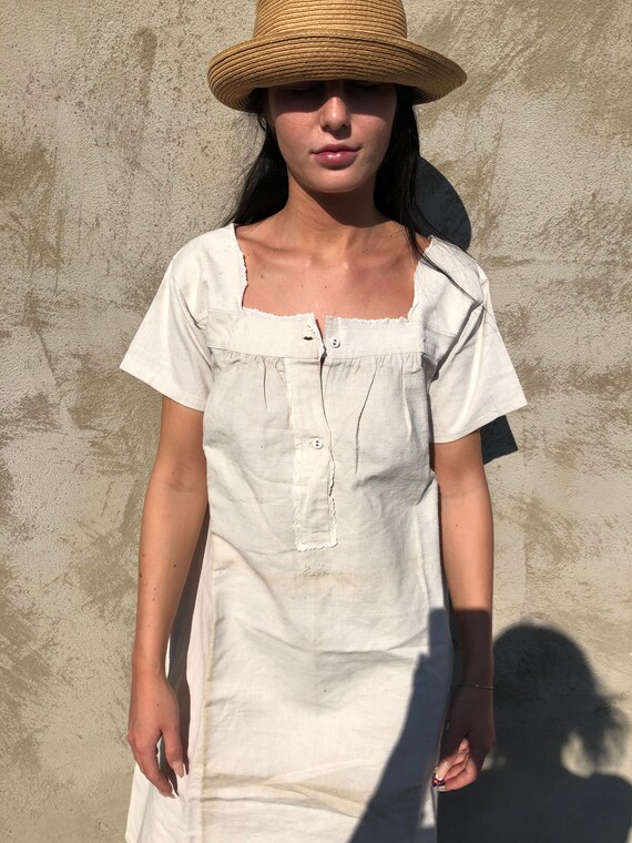 Linen Dress Monogram AH - French Farmhouse Linen N