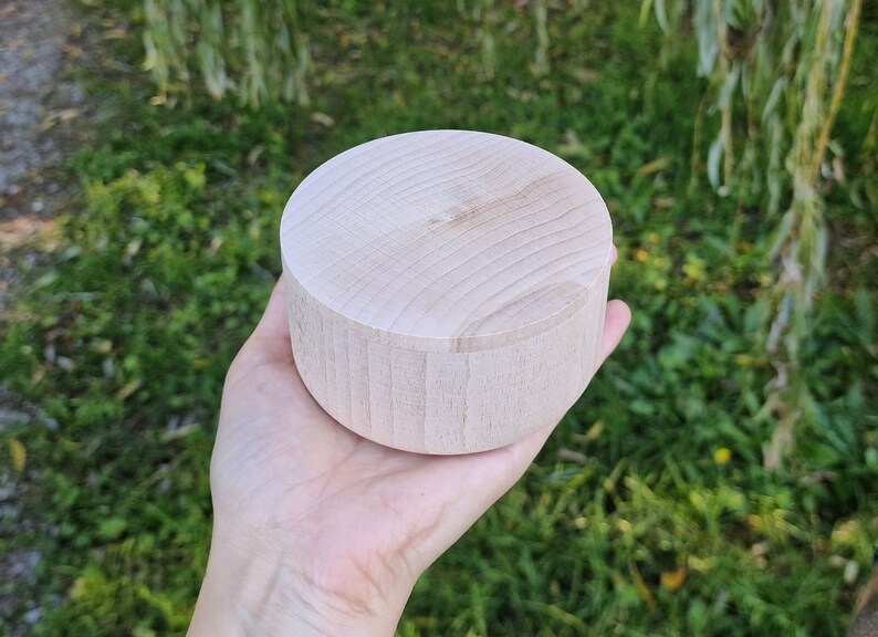 Round Blank Wooden Box With Cover/lid, 100 Mm/ 3,93 , Natural