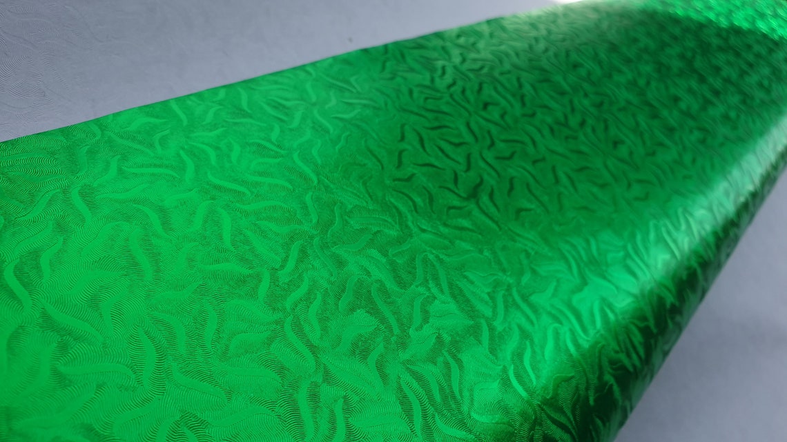 Textured Green metallic wrapping paper Xmas embossed Foil Etsy 日本