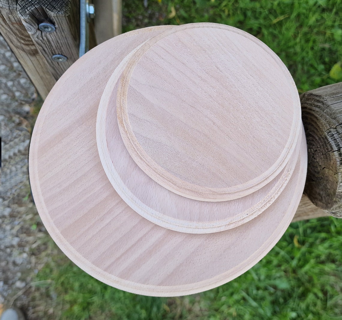 Wooden Round Blank Plaque Profiled Edge Sign Unfinished Etsy