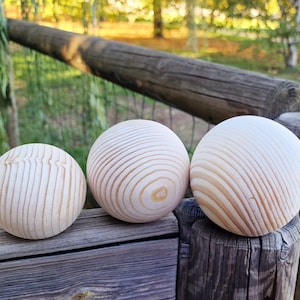 Large Natural Wooden Balls, 60/75/85mm-2.36 /3 /3.35&quot; Big wooden blank Ball, Unfinished Solid Round Wood Beads, NO HOLE Tai chi spruce tree
