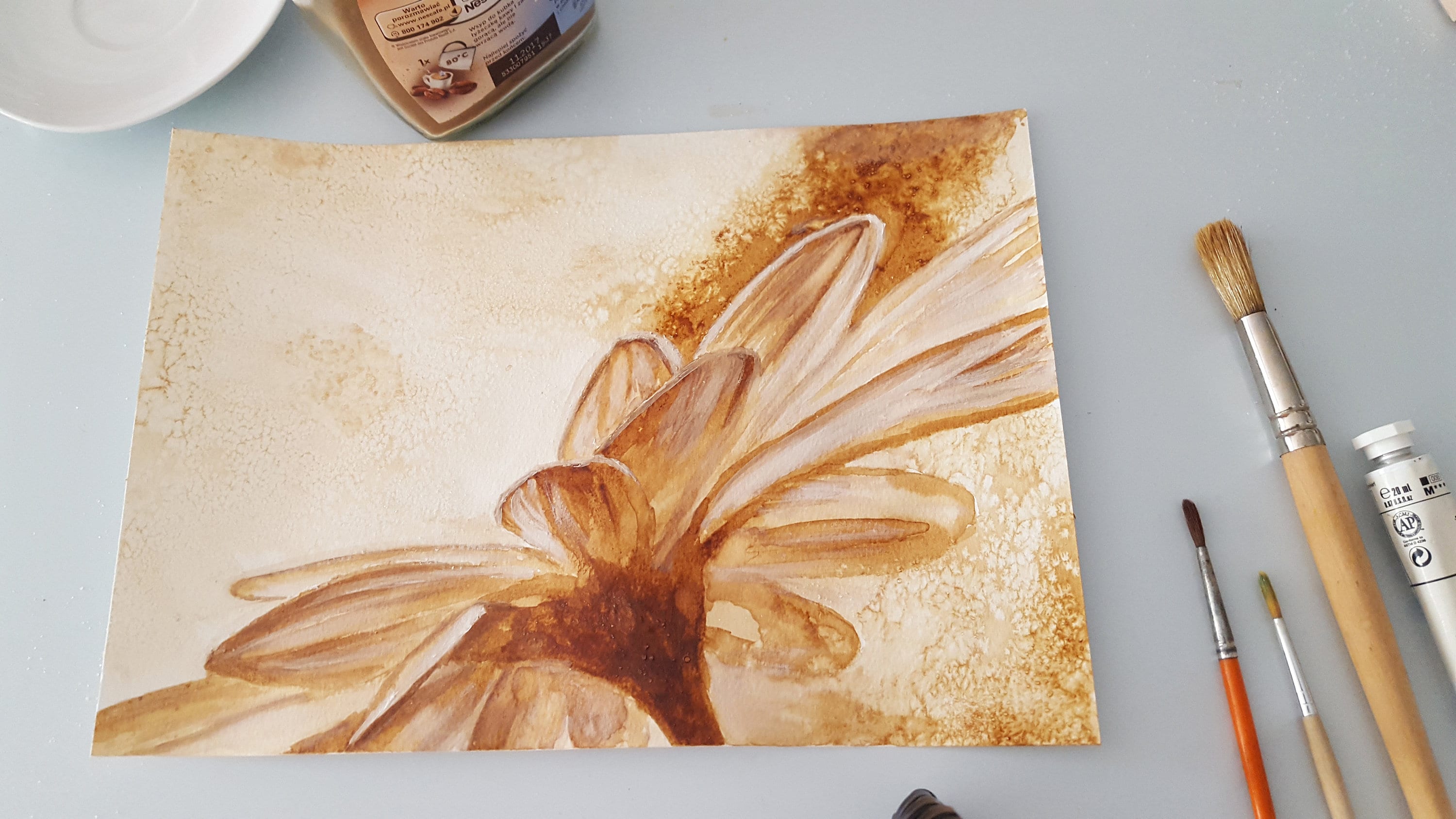 Original Coffee Painting Coffee Art Original Art Painting Made With