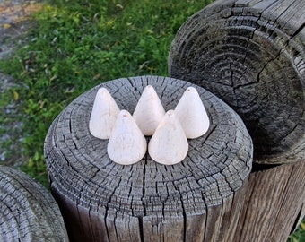 Blank cone wooden beads, Unfinished small cone wood, 2.3-x1.5cm/ 0.9x 0.6'', SET of 30/40/45 ,jewelry crafts, rustic beech wood, Xmas tree