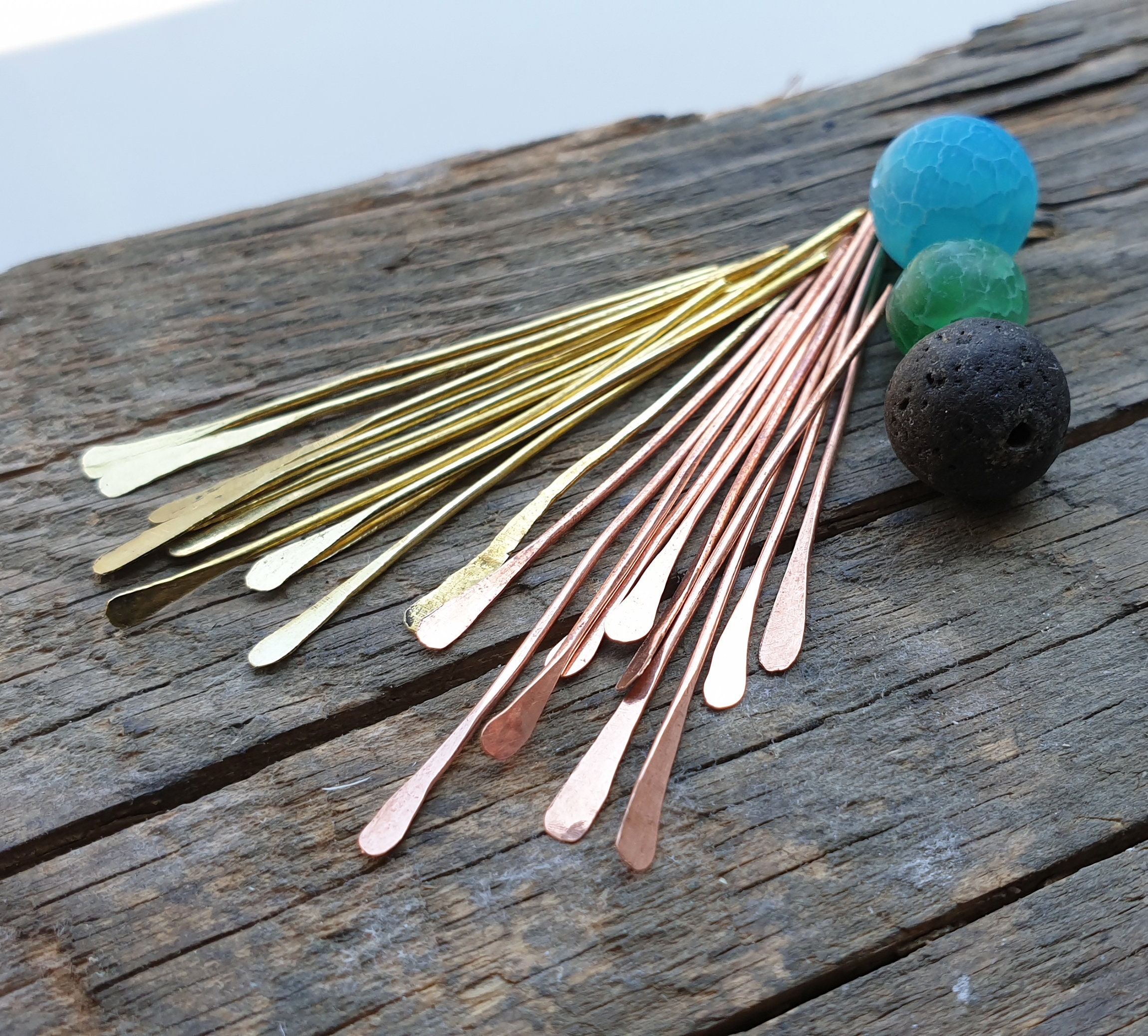 Copper head pins Paddle Hand hammered Copper pins Hand Etsy