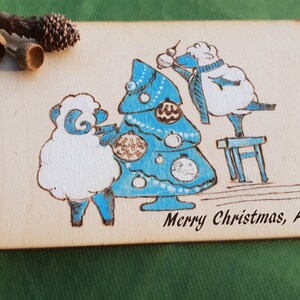 Biglietto di Natale in legno Biglietto di auguri di ringraziamento per l'insegnante, Biglietto d'amore per il 5° anniversario, Regalo per il 5° anniversario, Baby Shower