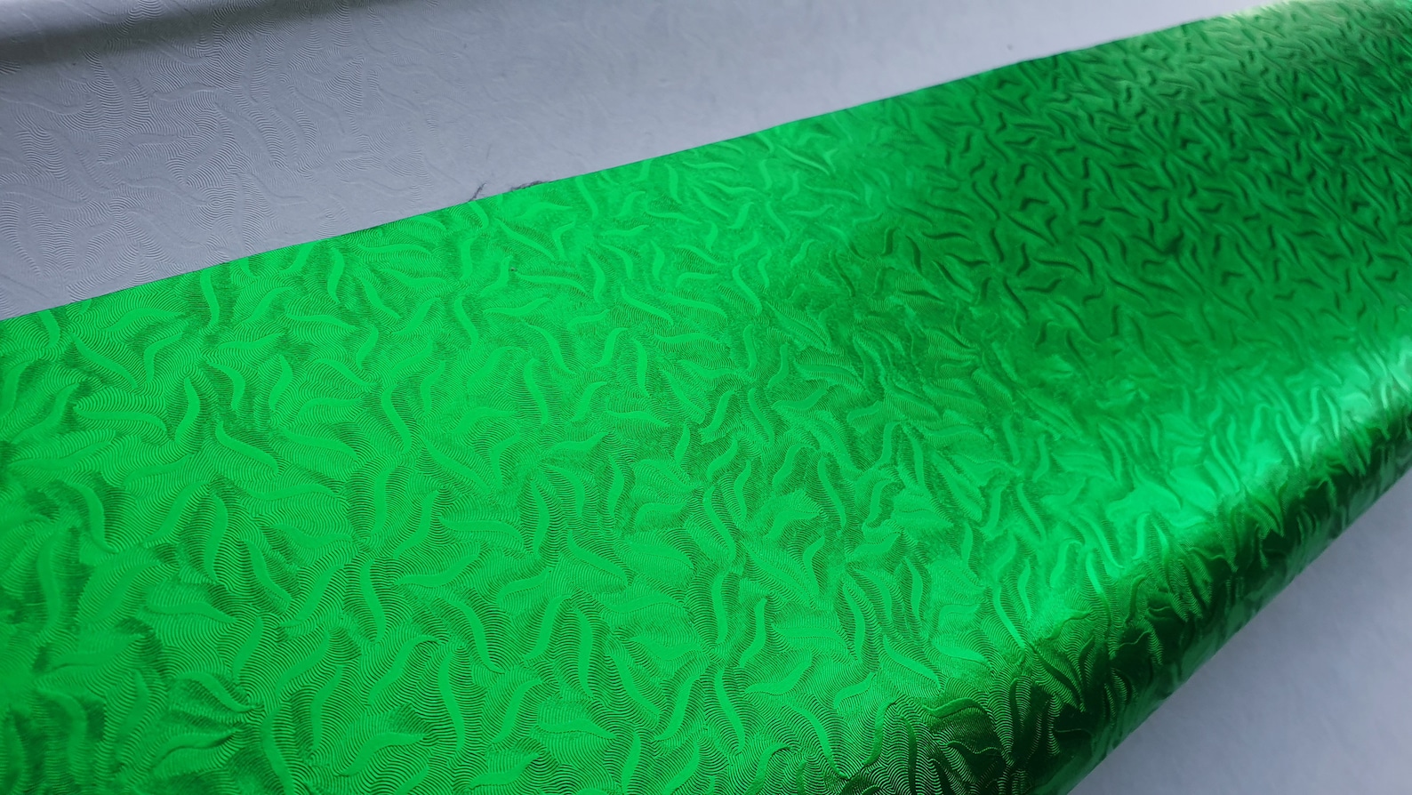 Textured Green Metallic Wrapping Paper Xmas Embossed Foil Etsy