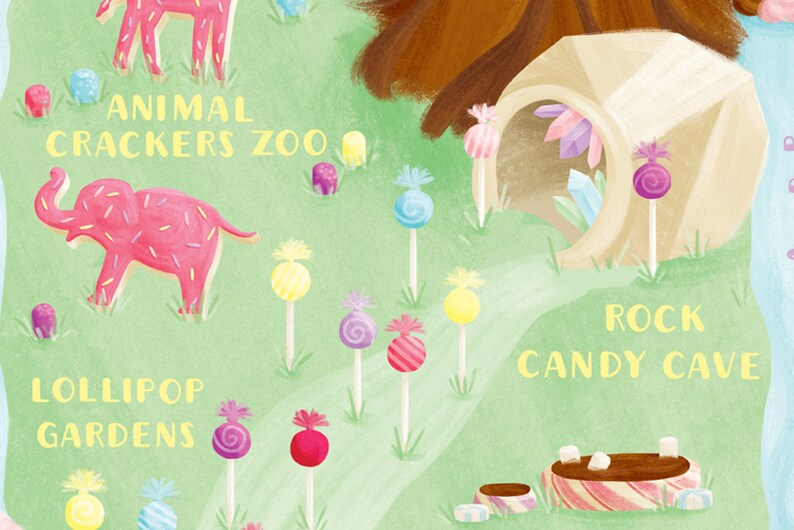 Map of Candyland Postcards Set of 10 // Lainie Bea Studio Etsy