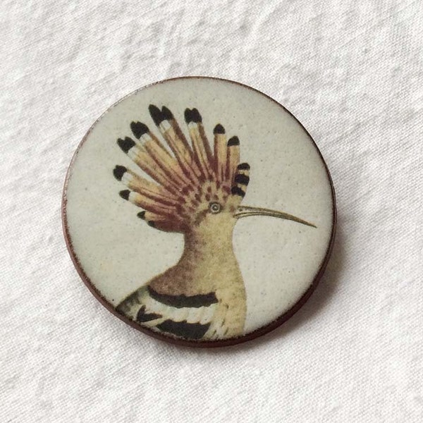 Hoopoe Brooch, Hoopoe Bird Brooch, Bird Jewellery, Bird Gift, Heritage Gift, Ceramic Brooch, Handmade Gift.