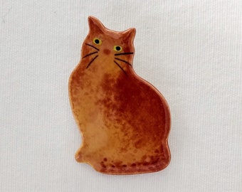handmade knitted cat tabby light ginger+white new great gift