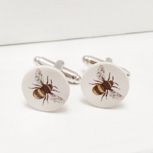 Bumble Bee Cufflinks 15mm, Save bees, Bee Cufflinks, Bumble Bee Cufflinks, Nature Cufflinks, Animal Cufflinks, Gifts for men.