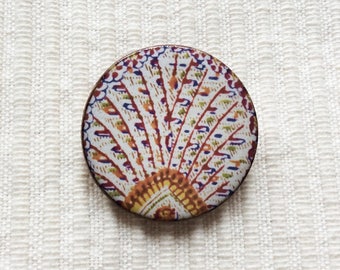 Paisley Brooch, Round Paisley Brooch Warner Textile Archive Brooch, Heritage Brooch, Paisley pattern, Ceramic Brooch, Christmas Gift.