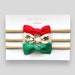 Petite Knot Bow Set//Red,Christmas Holly,Holly Green - Newborn Headbands, Baby Headband, Baby Headband, Baby Bows, Mini Knot Bow Headbands