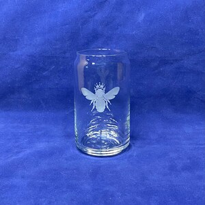 Queen Bee Beer Can Glass