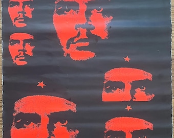 Vintage Che Guevara Poster: 1980s Political Art, Athens, 86x57cm Vintage Che Guevara Poster: 1980s Political Art, Athens, 86x57cm