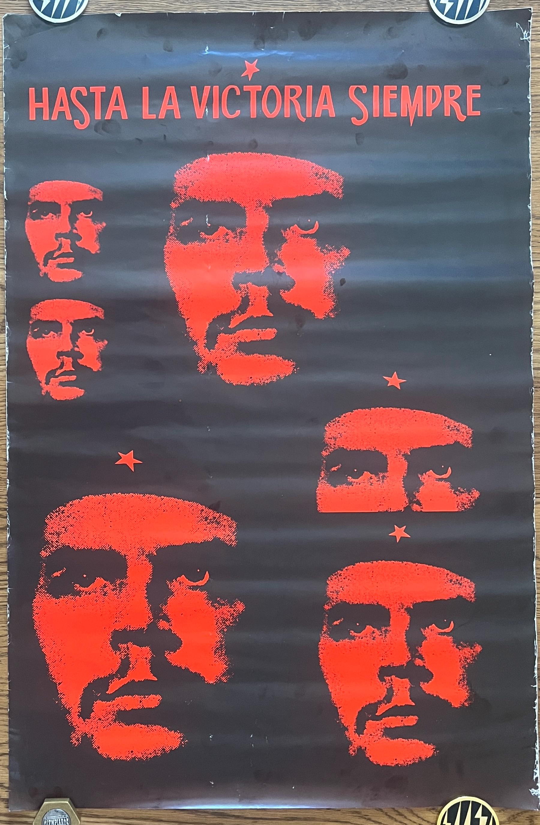 Vintage Che Guevara Poster: 1980s Political Art, Athens, 86x57cm Vintage Che Guevara Poster: 1980s Political Art, Athens, 86x57cm