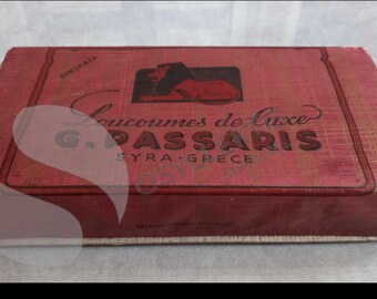 1960s Vintage Loukoumia Box: G. Passaris Greek Confectionery Packaging