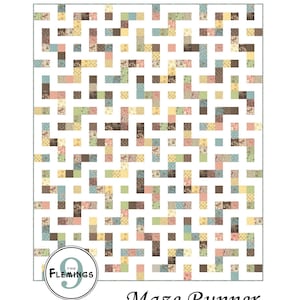 Maze Runner Quilt Pattern: Moderner Überwurf, Full, Queen, King Sizes (PDF-Muster)
