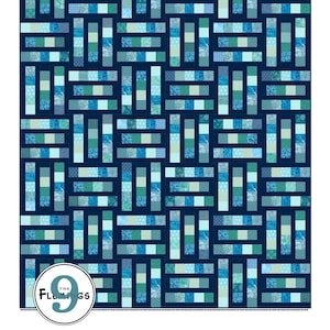 Harbor Side Quilt Pattern PDF, 5 sizes in Baby, Lap, Twin, Queen, King, Fat Quarter Friendly, Jelly Roll, 2.5&quot; Strips, Simple Easy Pattern