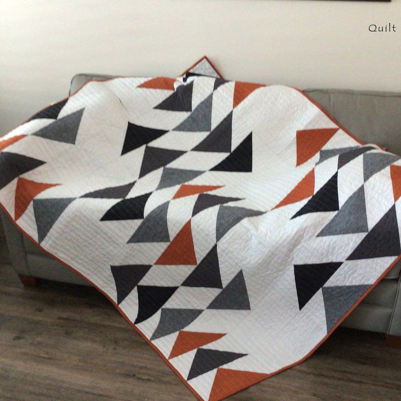 Flying Geese Throw Quilt Pattern Etsy UK