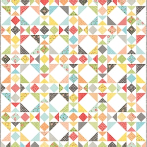 Midday Morsel Quilt Pattern PDF, 3 sizes in Baby, Lap (Throw), and Queen, Fat Quarter Friendly, Quick Easy Beginner Quilt