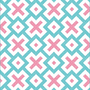 Emma Dilemma Quilt Pattern PDF, Modern Two Color Quilt Pattern, Quick Easy Simple Beginner Quilt, 3 sizes in Throw, Twin, and Queen