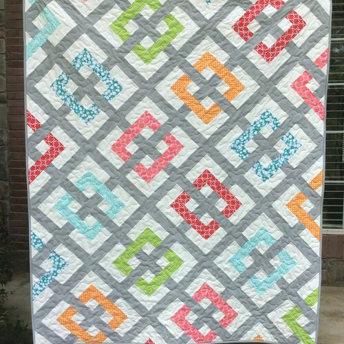 Divergence Quilt Pdf Pattern Modern Quilt Pattern Throw | Etsy